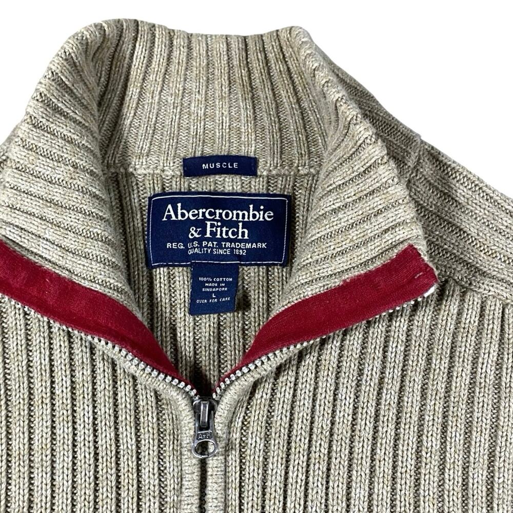 Y2K Abercrombie Muscle Fit Ribbed Sweater - L - Picture 3 of 4
